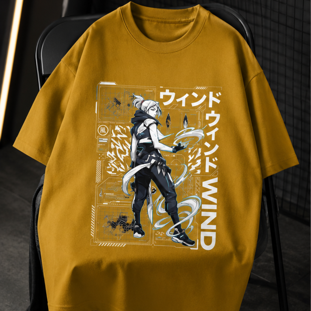 VALORANT-Inspired Jett Anime Streetwear T-Shirt | Kurai Studio