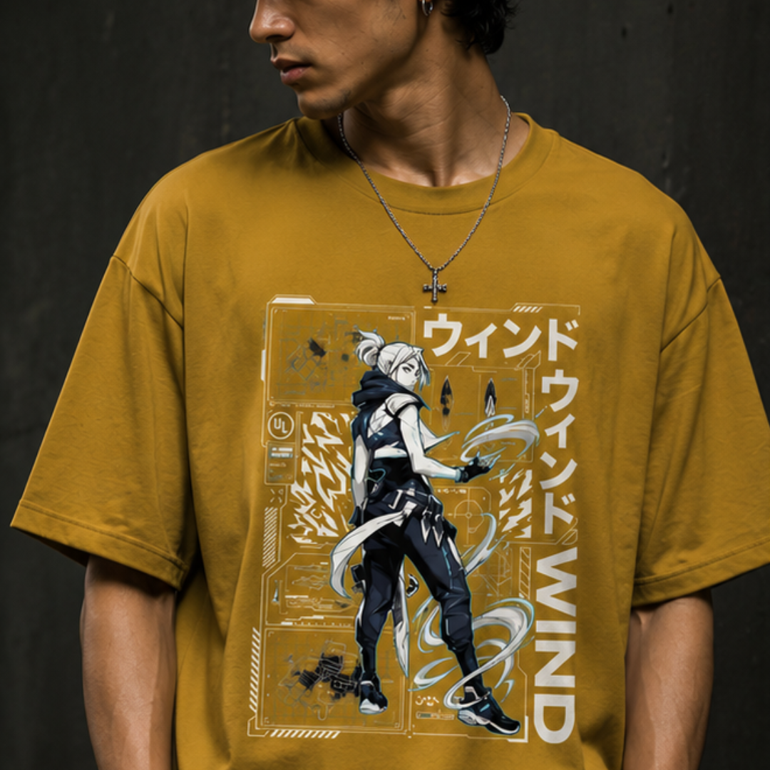 VALORANT-Inspired Jett Anime Streetwear T-Shirt | Kurai Studio