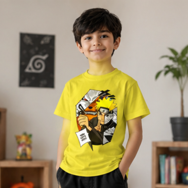 Anime Ninja Warrior Graphic T-Shirt | Kids Premium Cotton Printed Tee