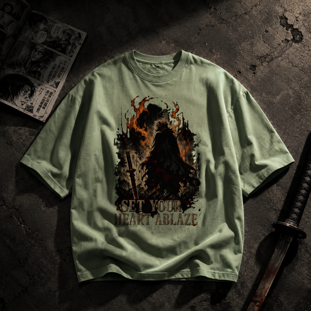Set Your Heart Ablaze – Rengoku Demon Slayer Premium Tee | Kurai Studio