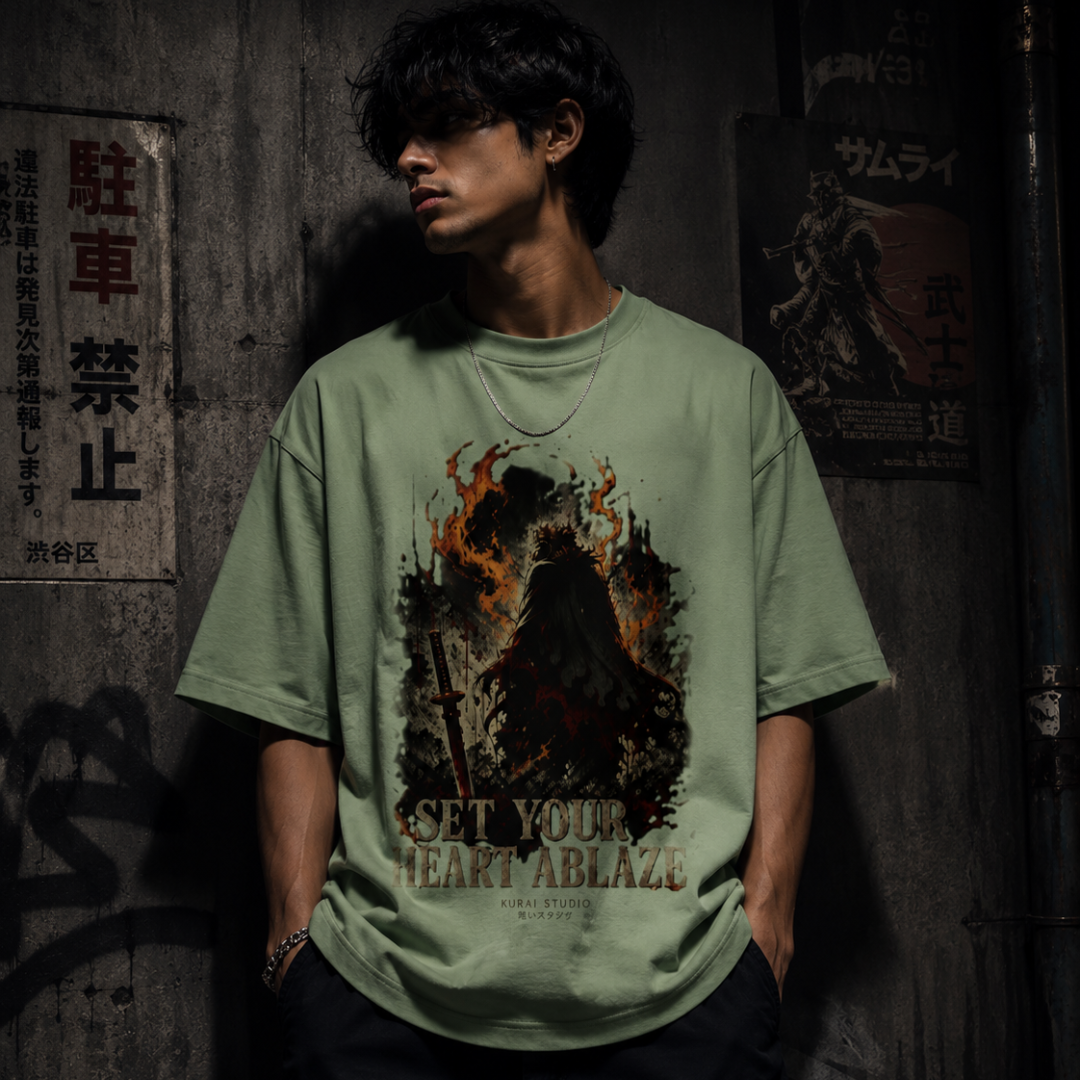 Set Your Heart Ablaze – Rengoku Demon Slayer Premium Tee | Kurai Studio