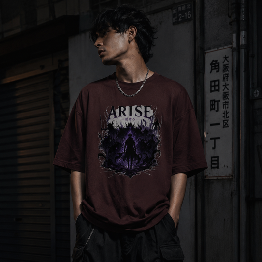ARISE Oversized Tee – Solo Leveling Inspired Anime Streetwear | Kurai Studio