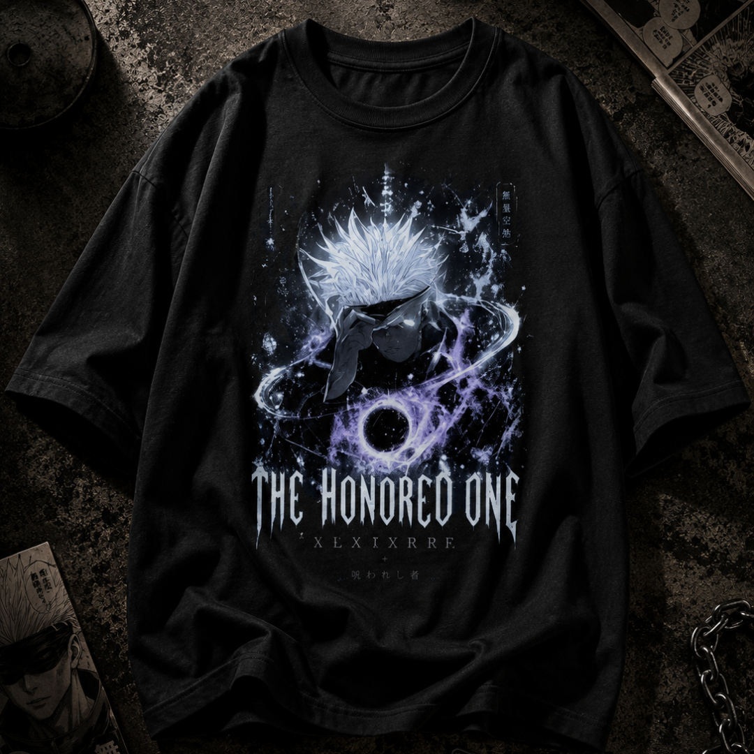 The Honored One – Gojo JJK Oversized Anime Streetwear Tee | Kurai Studio