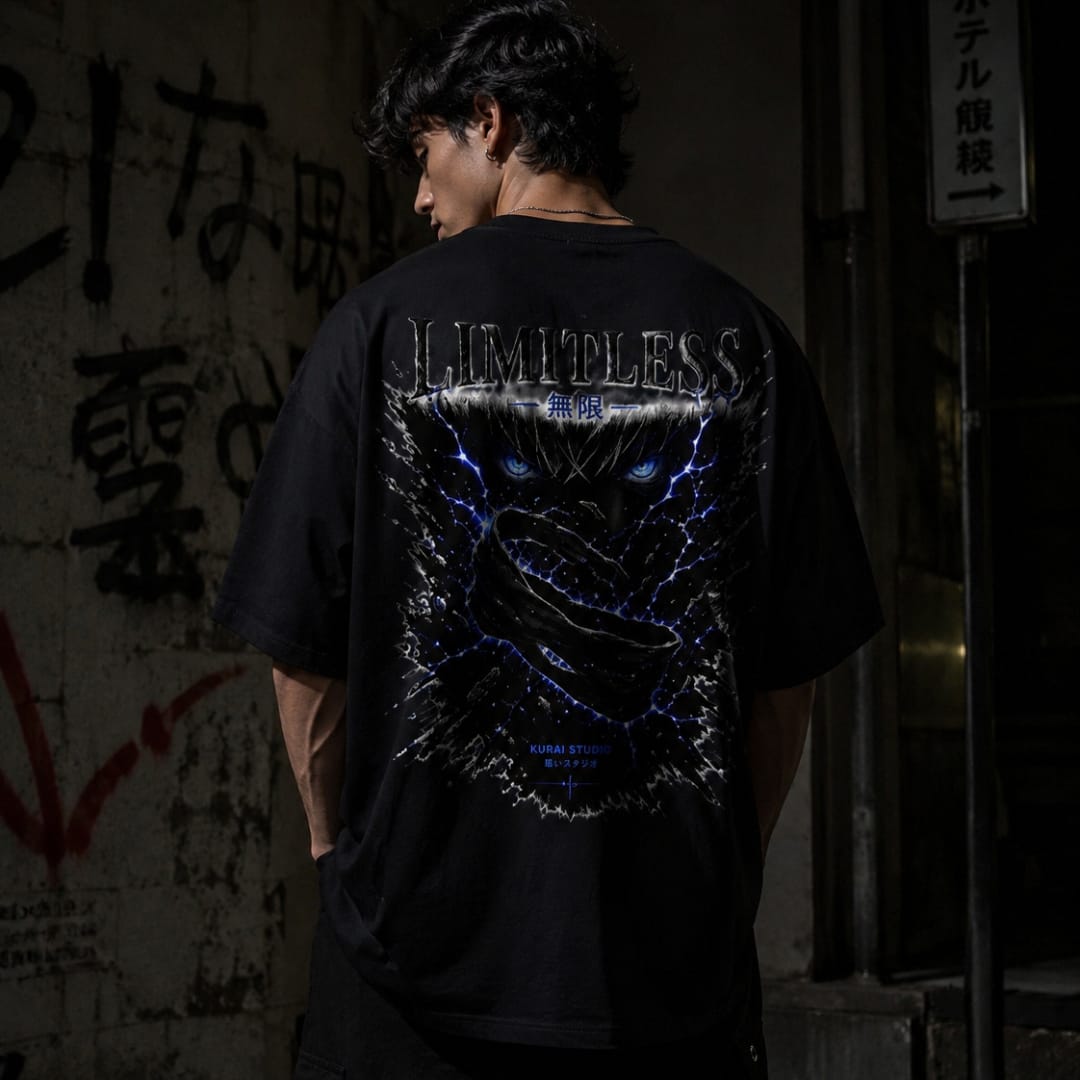 LIMITLESS – Gojo Satoru JJK Inspired Oversized Tee | Kurai Studio